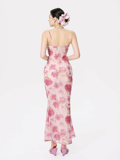 Nana Jacqueline Esmeralda Dress: Pink Maxi Dress for Garden Wedding Guest Pink