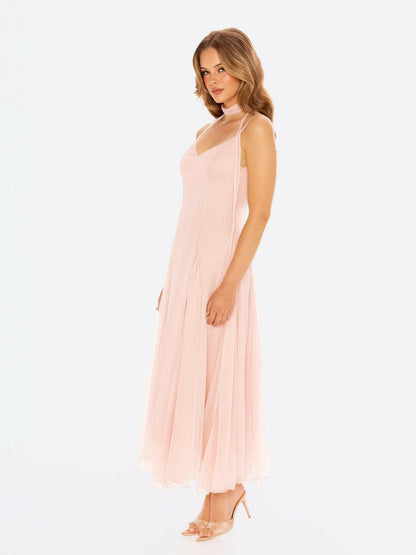 Nana Jacqueline Irena Dress: Pink Maxi Dress for Garden Wedding Guest Pink