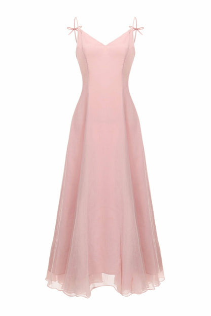 Nana Jacqueline Irena Dress: Pink Maxi Dress for Garden Wedding Guest Pink