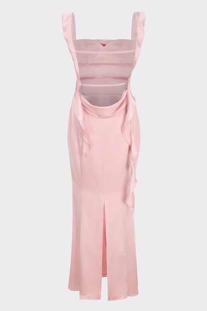 Nana Jacqueline Caroline Dress: Pink Maxi Dress for Formal Wedding Guest Pink