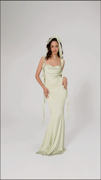 Nana Jacqueline Caroline Dress: Green Maxi Dress for Destination Wedding Green