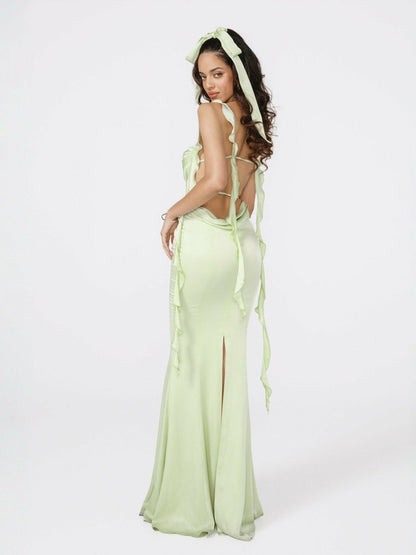 Nana Jacqueline Caroline Dress: Green Maxi Dress for Destination Wedding Green