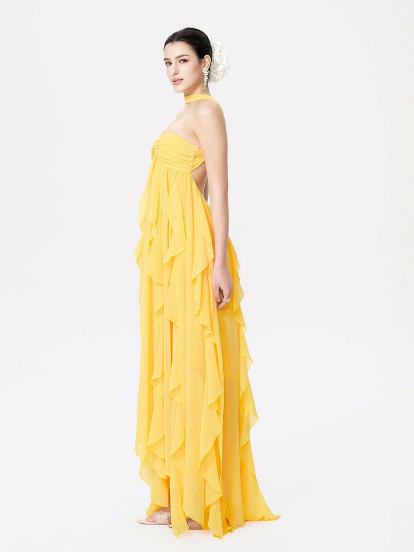 Nana Jacqueline Mariah Dress: Yellow Maxi Dress for Destination Wedding Yellow