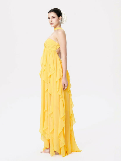 Nana Jacqueline Mariah Dress: Yellow Maxi Dress for Destination Wedding Yellow