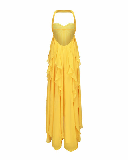 Nana Jacqueline Mariah Dress: Yellow Maxi Dress for Destination Wedding Yellow