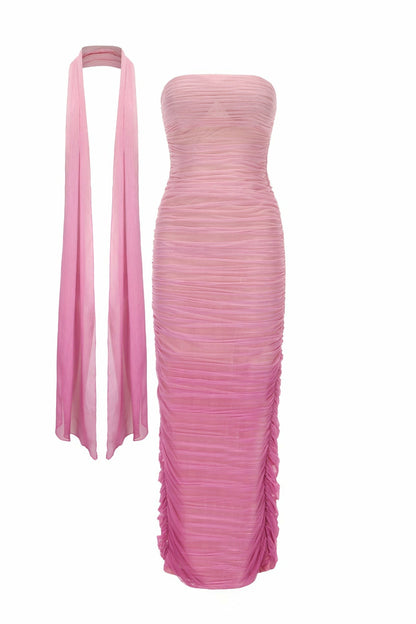 Nana Jacqueline Juliet Dress: Pink Midi Dress for Cocktail Party Pink