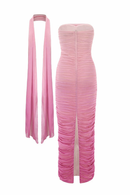 Nana Jacqueline Juliet Dress: Pink Midi Dress for Cocktail Party Pink