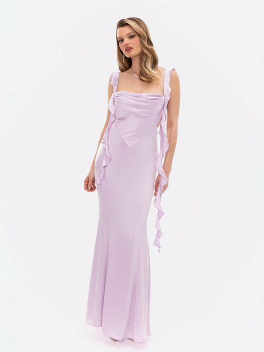 Nana Jacqueline Caroline Dress: Purple Maxi Dress for Formal Wedding Guest Purple