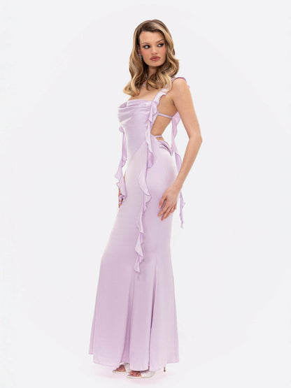 Nana Jacqueline Caroline Dress: Purple Maxi Dress for Formal Wedding Guest Purple
