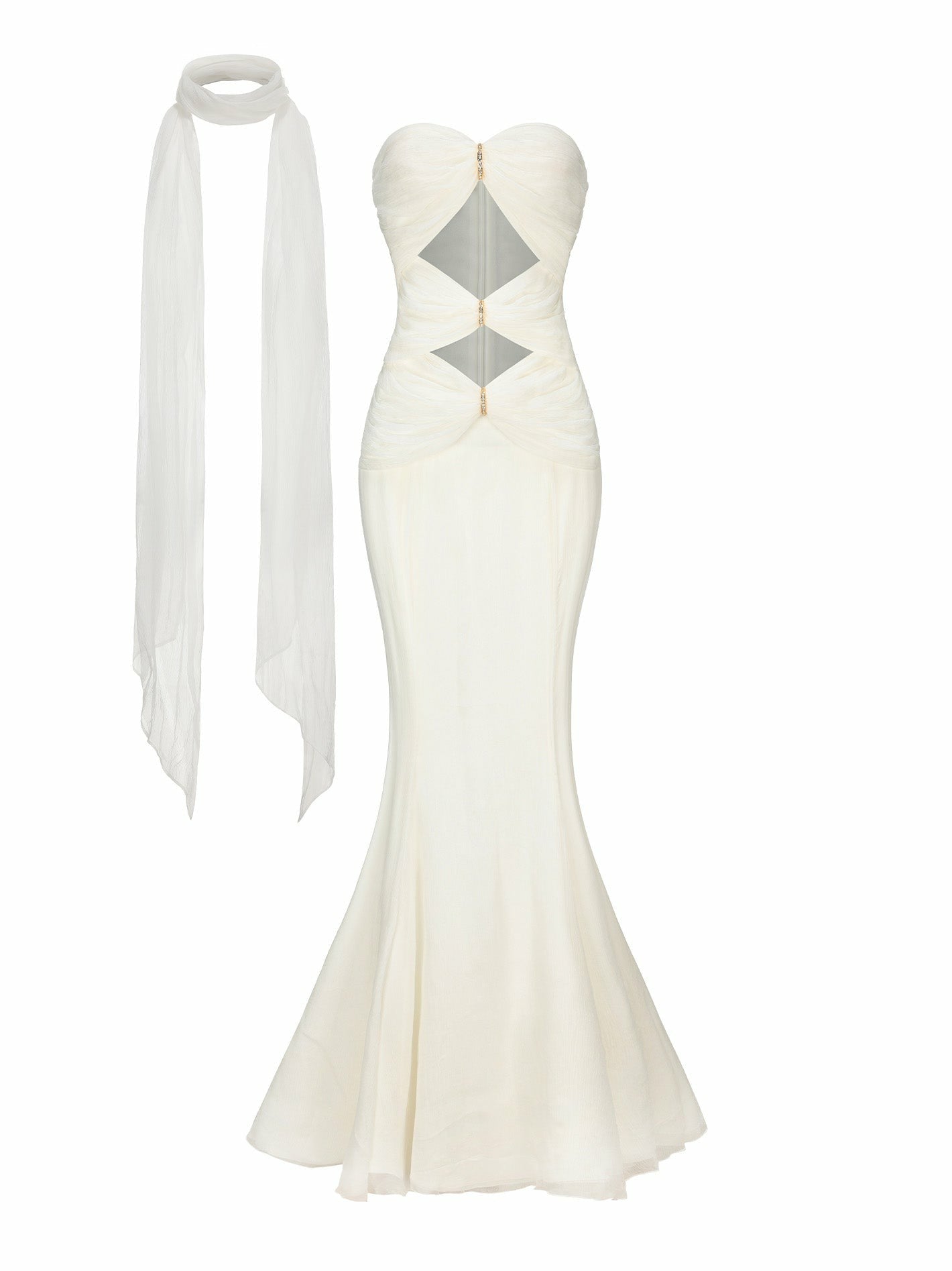 Nana Jacqueline Cassandra Dress: White Maxi Dress for Rehearsal Dinner White