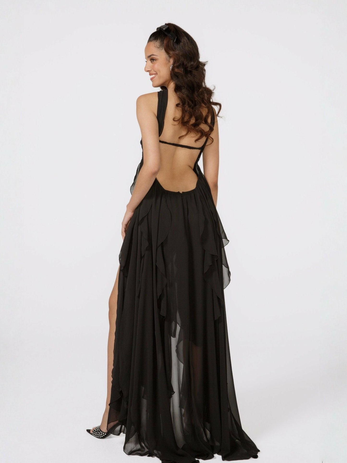 Nana Jacqueline Mariah Dress: Black Maxi Dress for Formal Wedding Guest Black