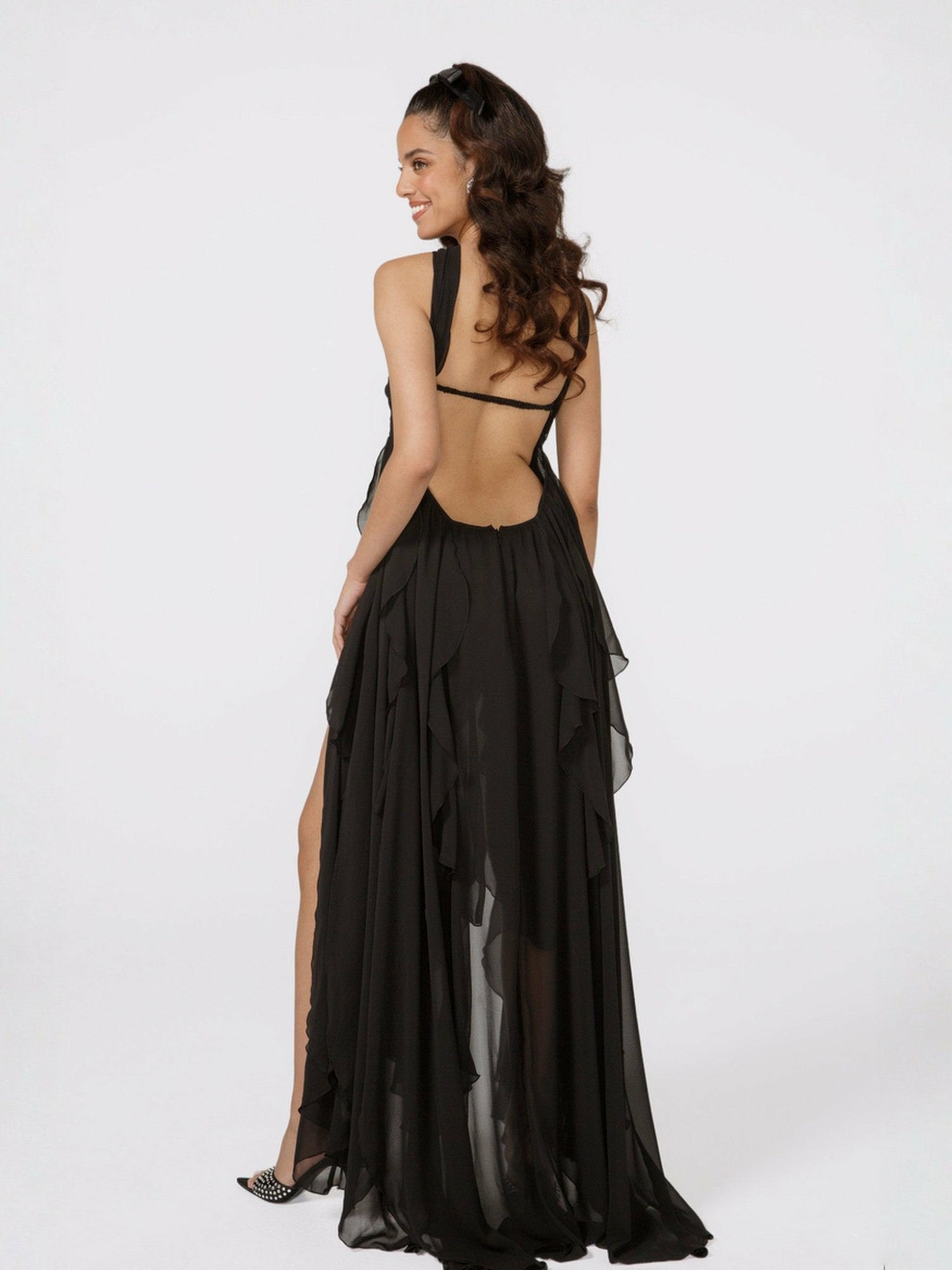 Nana Jacqueline Mariah Dress: Black Maxi Dress for Formal Wedding Guest Black