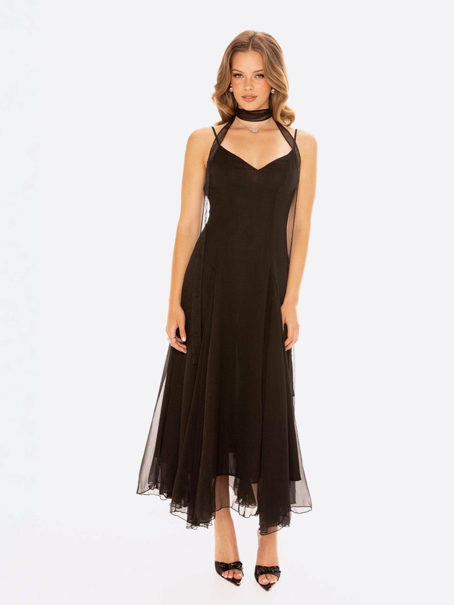 Nana Jacqueline Irena Dress: Black Maxi Dress for Formal Wedding Guest Black