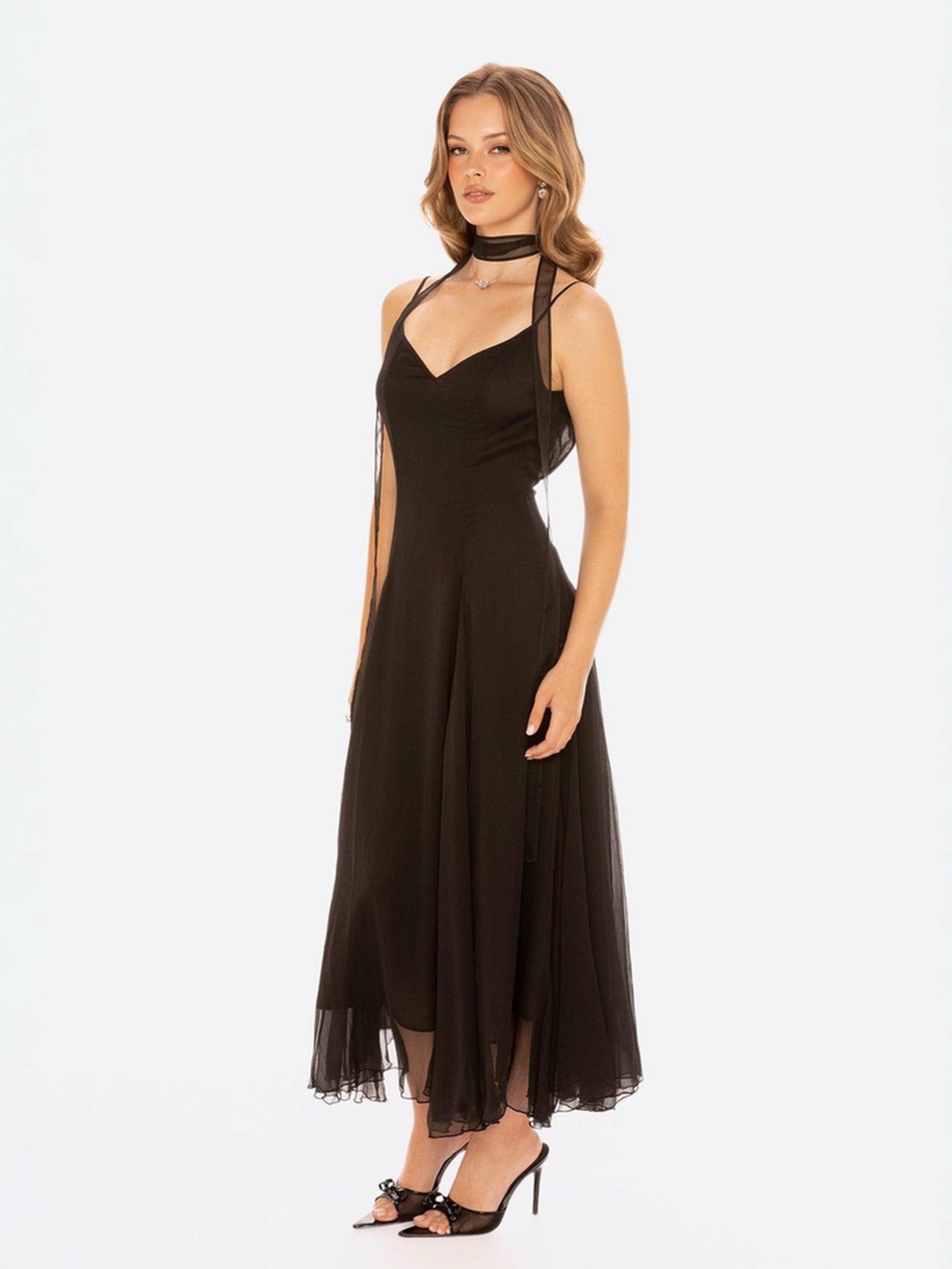 Nana Jacqueline Irena Dress: Black Maxi Dress for Formal Wedding Guest Black