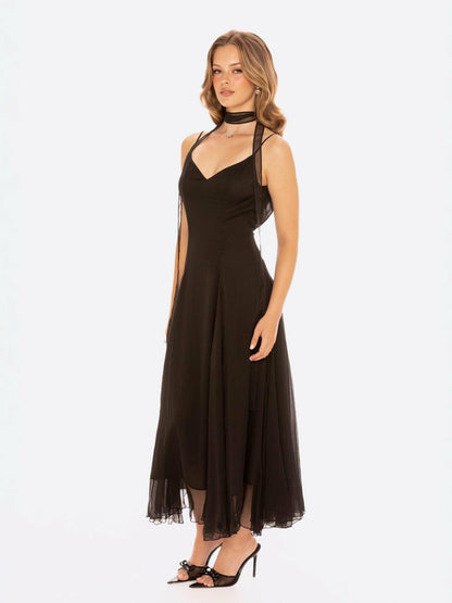 Nana Jacqueline Irena Dress: Black Maxi Dress for Formal Wedding Guest Black