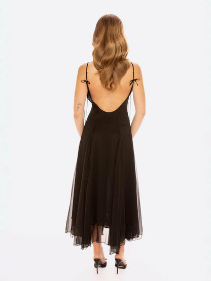Nana Jacqueline Irena Dress: Black Maxi Dress for Formal Wedding Guest Black