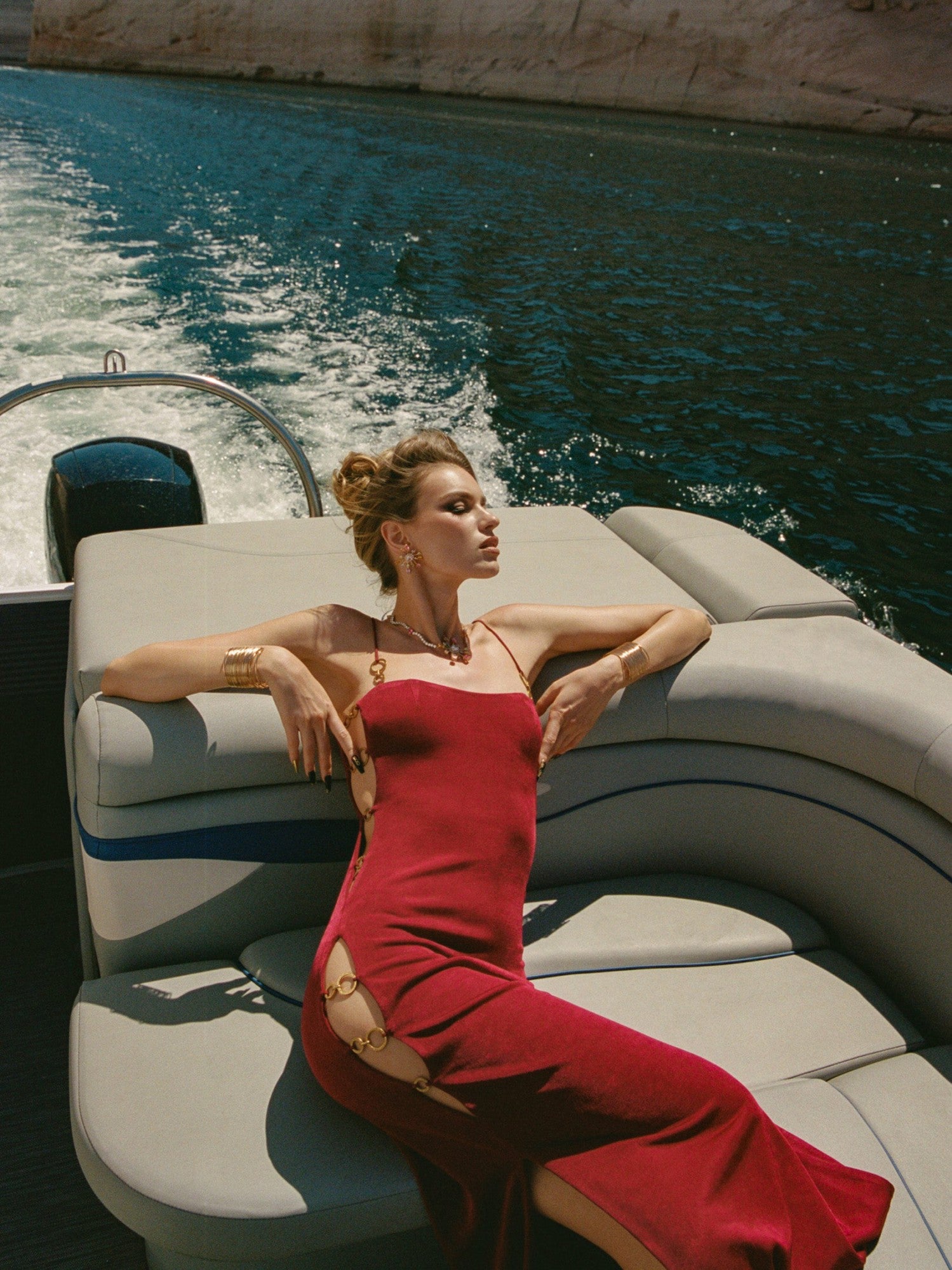 Nana Jacqueline Adeline Dress: Red Maxi Dress for Date Night Red
