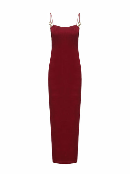 Nana Jacqueline Adeline Dress: Red Maxi Dress for Date Night Red