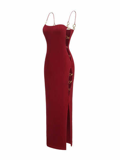 Nana Jacqueline Adeline Dress: Red Maxi Dress for Date Night Red