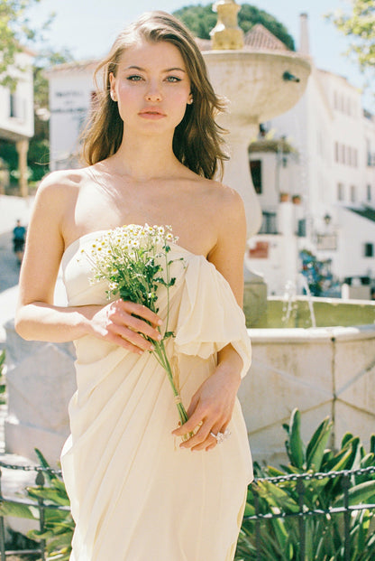 Nana Jacqueline Lindsey Dress: Yellow Maxi Dress for Garden Wedding Guest Yellow