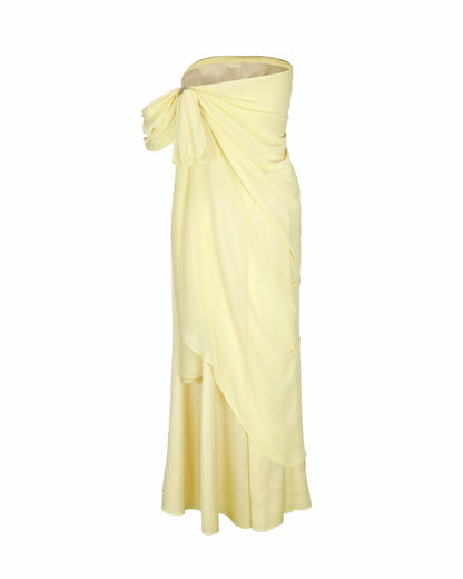 Nana Jacqueline Lindsey Dress: Yellow Maxi Dress for Garden Wedding Guest Yellow