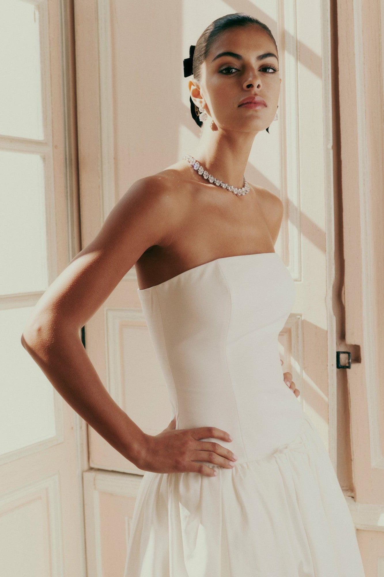 Nana Jacqueline Brittany Dress: White Maxi Dress for Bridal Shower White