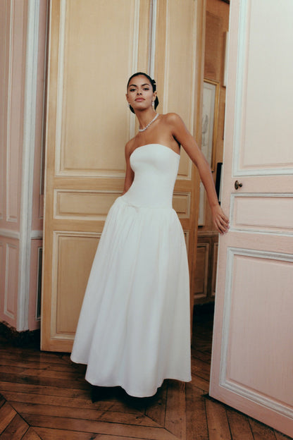 Nana Jacqueline Brittany Dress: White Maxi Dress for Bridal Shower White