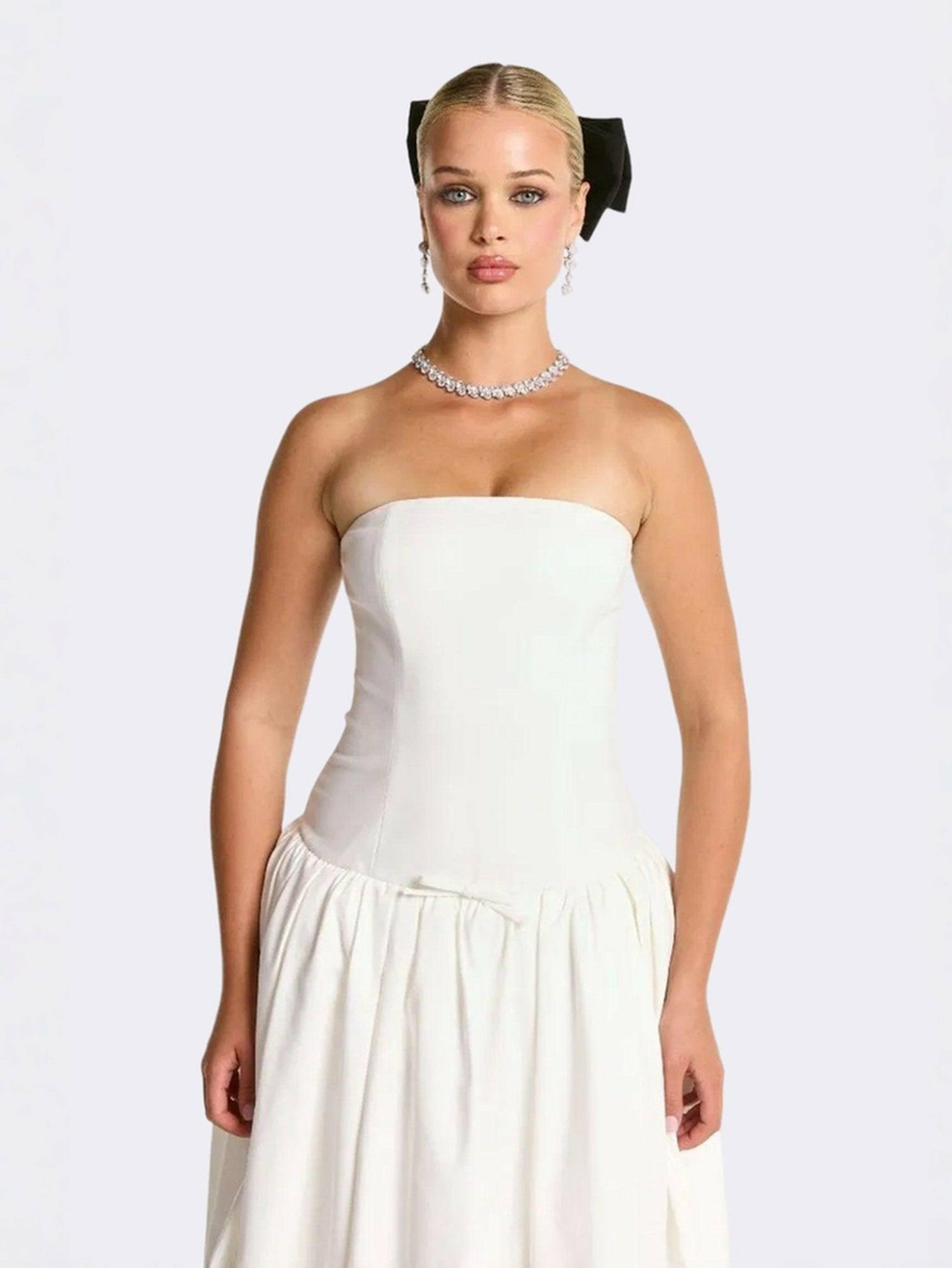 Nana Jacqueline Brittany Dress: White Maxi Dress for Bridal Shower White