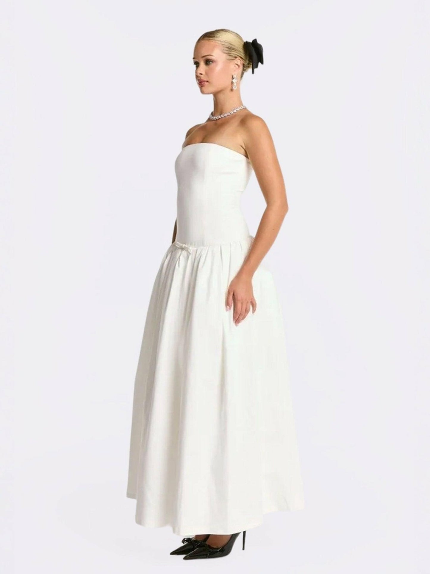 Nana Jacqueline Brittany Dress: White Maxi Dress for Bridal Shower White