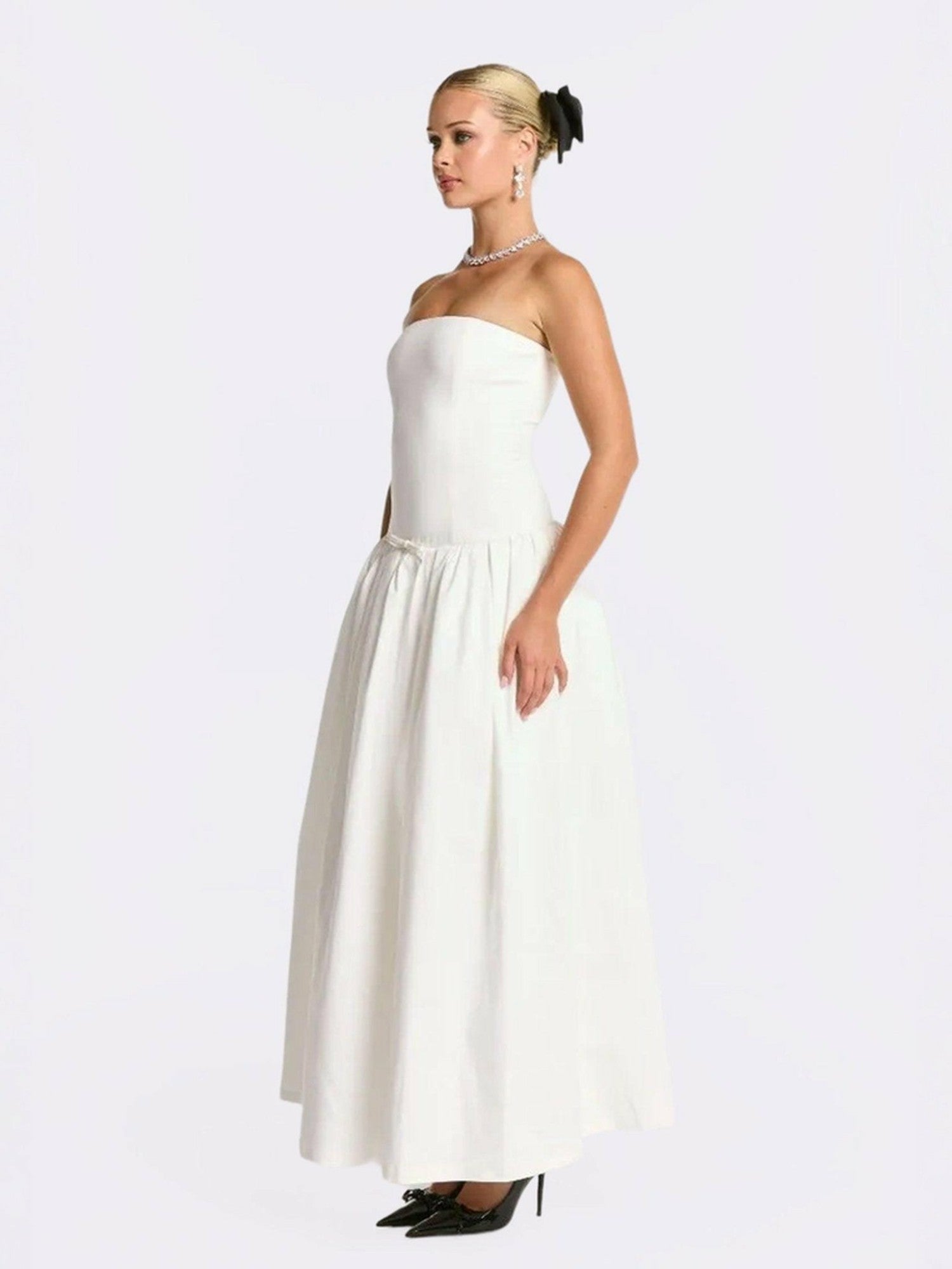 Nana Jacqueline Brittany Dress: White Maxi Dress for Bridal Shower White