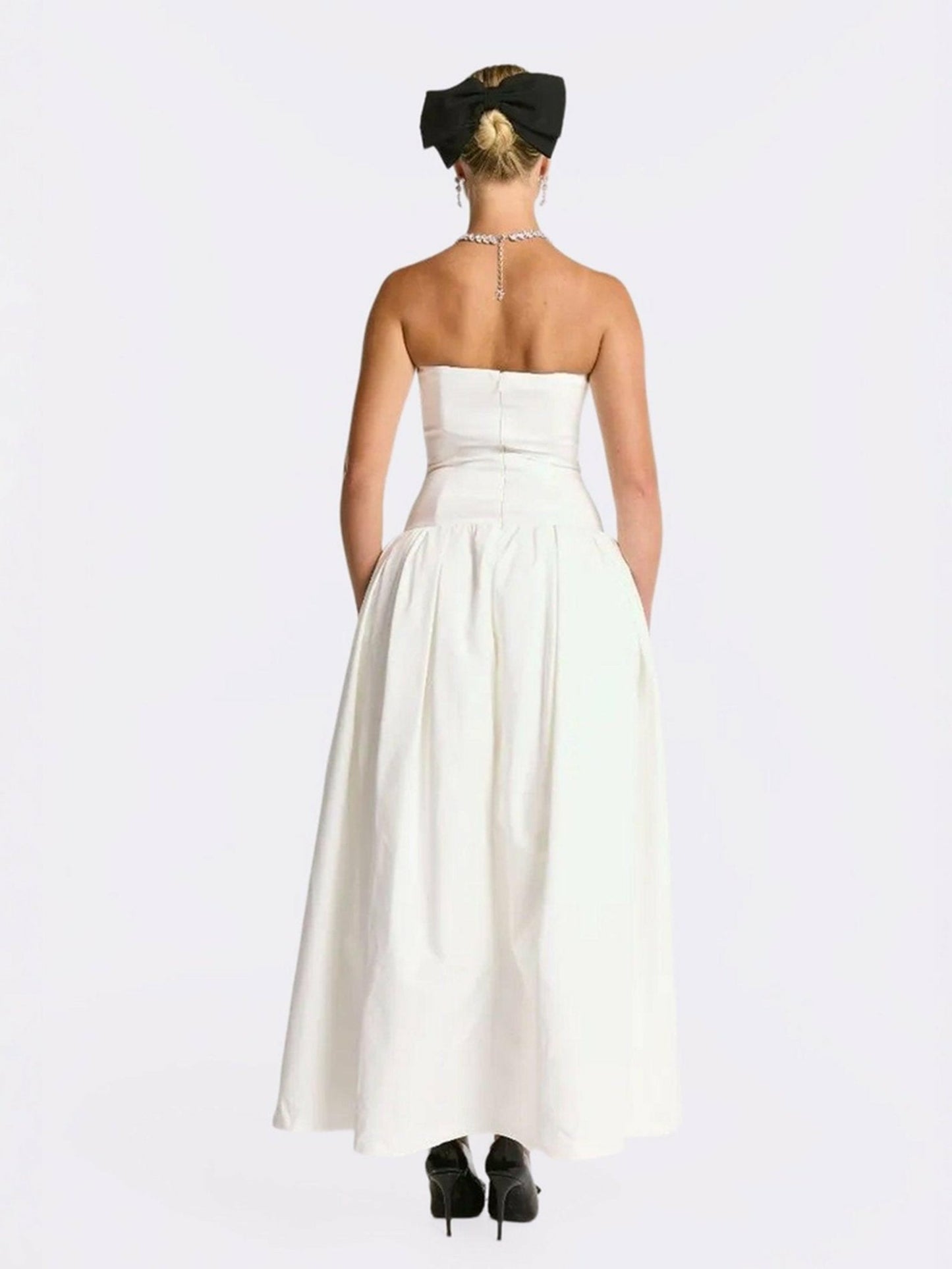 Nana Jacqueline Brittany Dress: White Maxi Dress for Bridal Shower White