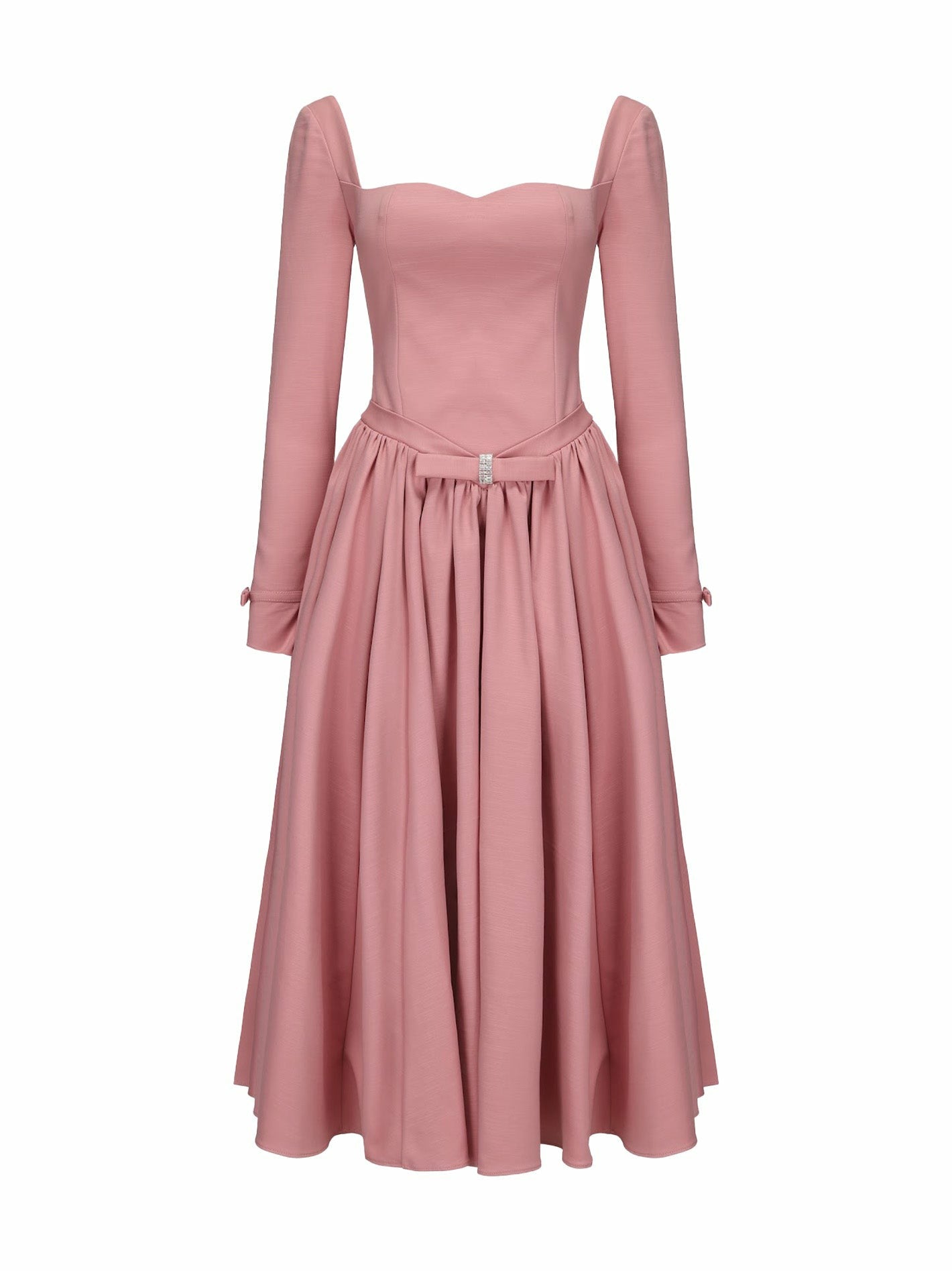 Nana Jacqueline Bernadette Dress: Pink Midi Dress for Garden Party Pink