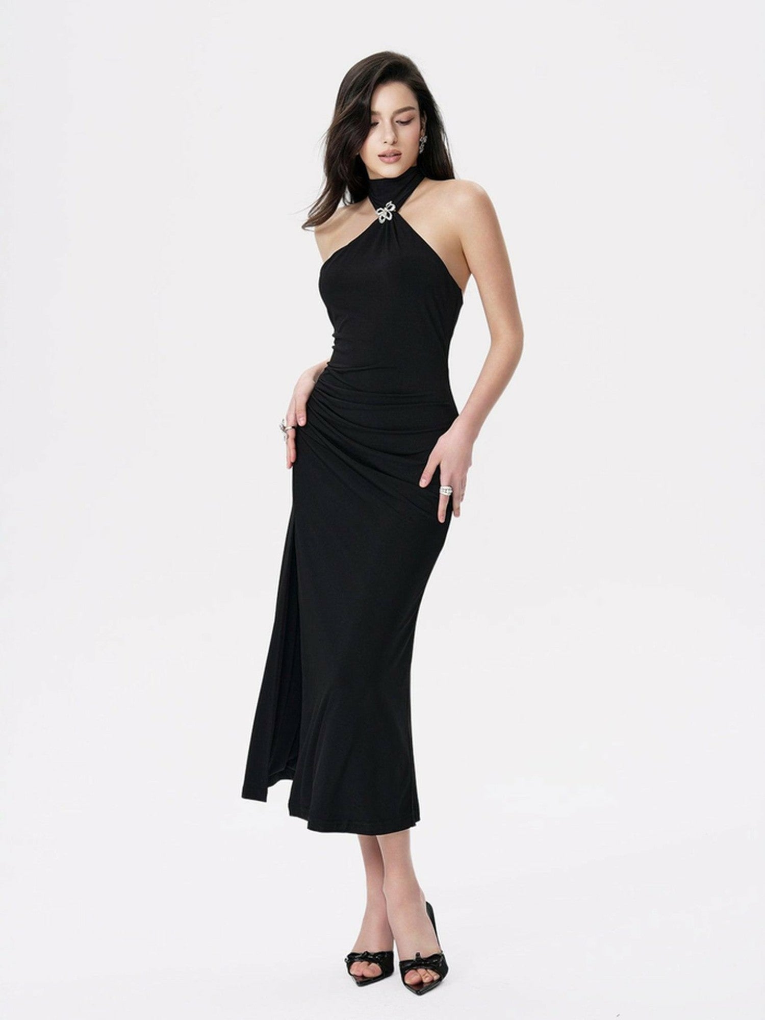 Nana Jacqueline Eliana Dress: Black Maxi Dress for Cocktail Party Black