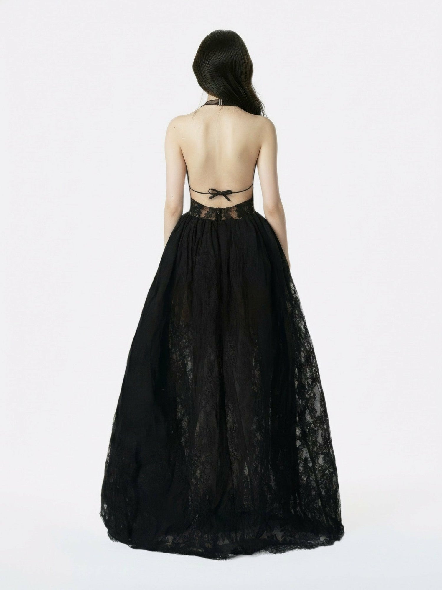 Nana Jacqueline Mirelle Lace Maxi Dress: Black Maxi Dress for Formal Wedding Guest Black