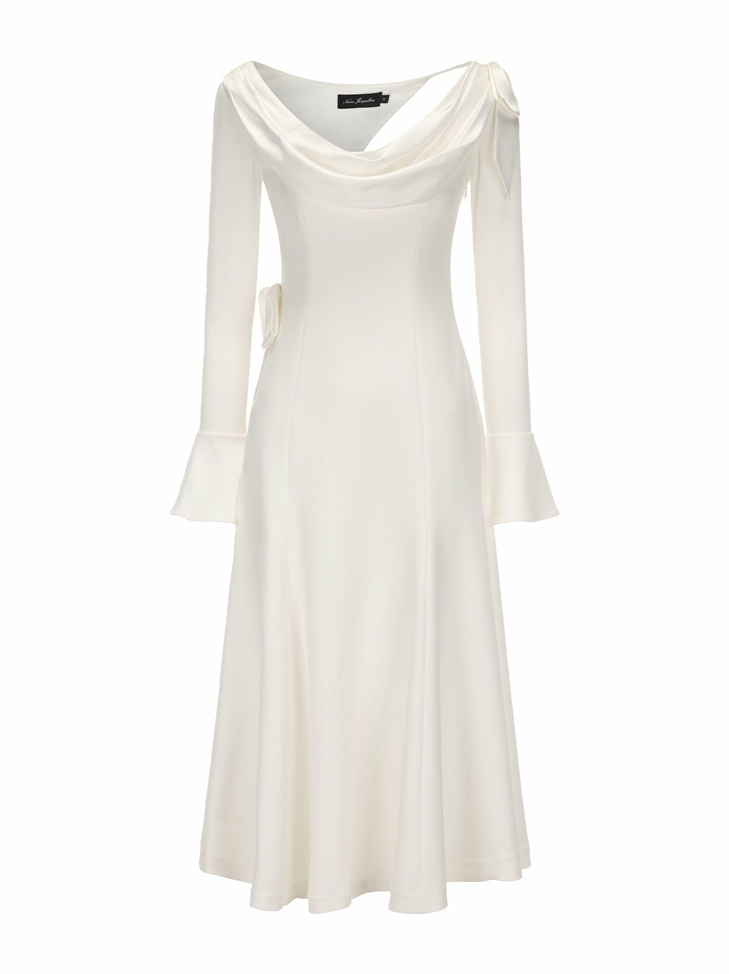 Nana Jacqueline Giselle Dress: White Midi Dress for Bridal Shower White