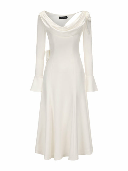 Nana Jacqueline Giselle Dress: White Midi Dress for Bridal Shower White