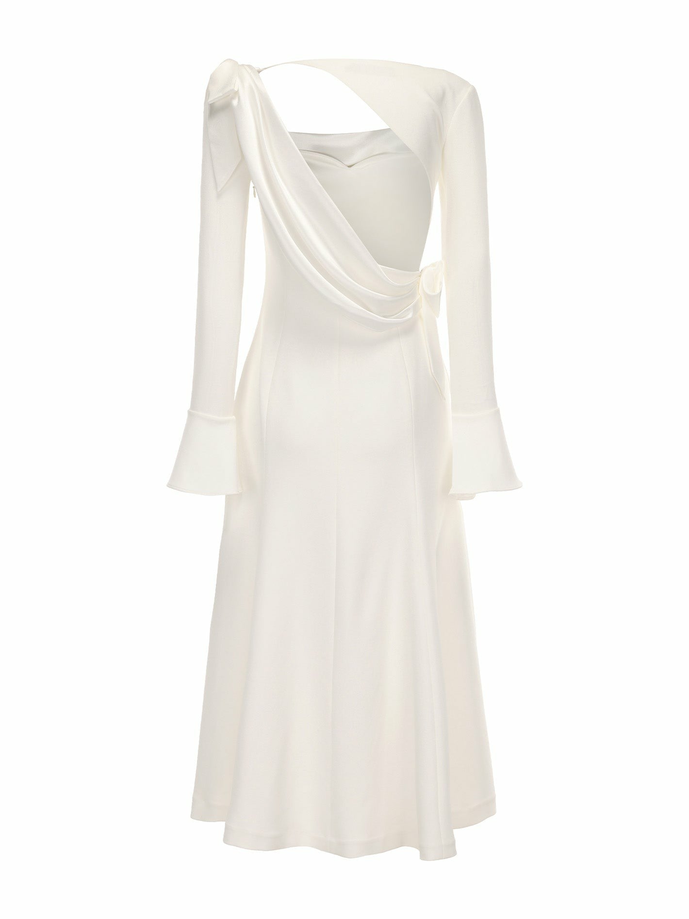 Nana Jacqueline Giselle Dress: White Midi Dress for Bridal Shower White