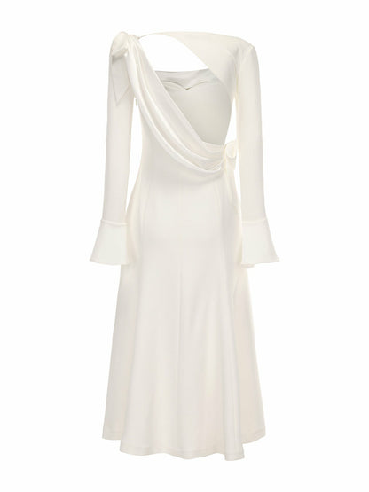 Nana Jacqueline Giselle Dress: White Midi Dress for Bridal Shower White