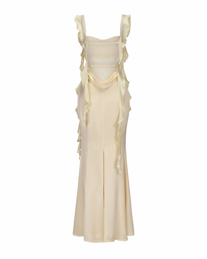 Nana Jacqueline Caroline Dress: Yellow Maxi Dress for Garden Wedding Guest Yellow