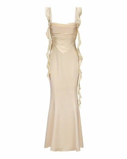 Nana Jacqueline Caroline Dress: Yellow Maxi Dress for Garden Wedding Guest Yellow