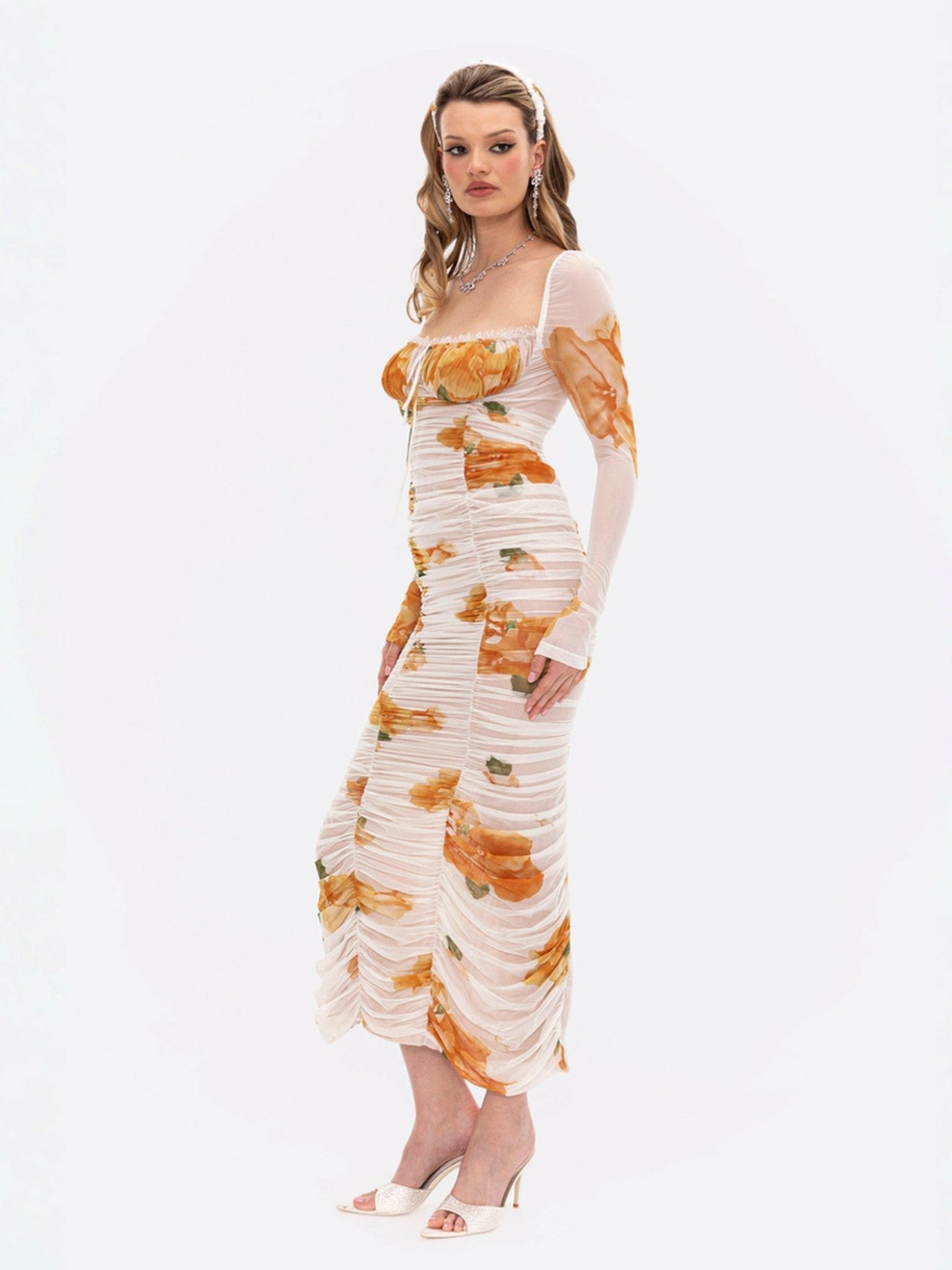 Nana Jacqueline Florentina Dress: Floral Midi Dress for Garden Party Floral