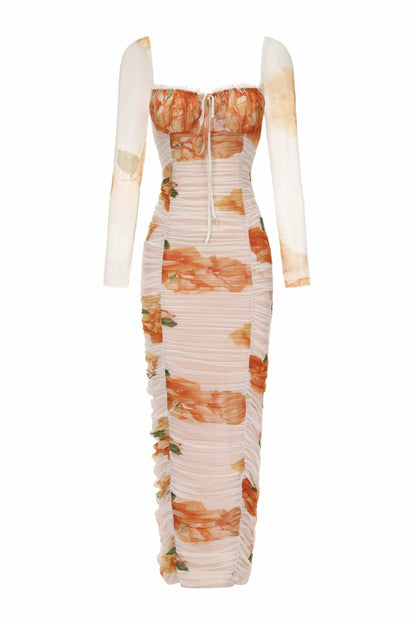 Nana Jacqueline Florentina Dress: Floral Midi Dress for Garden Party Floral