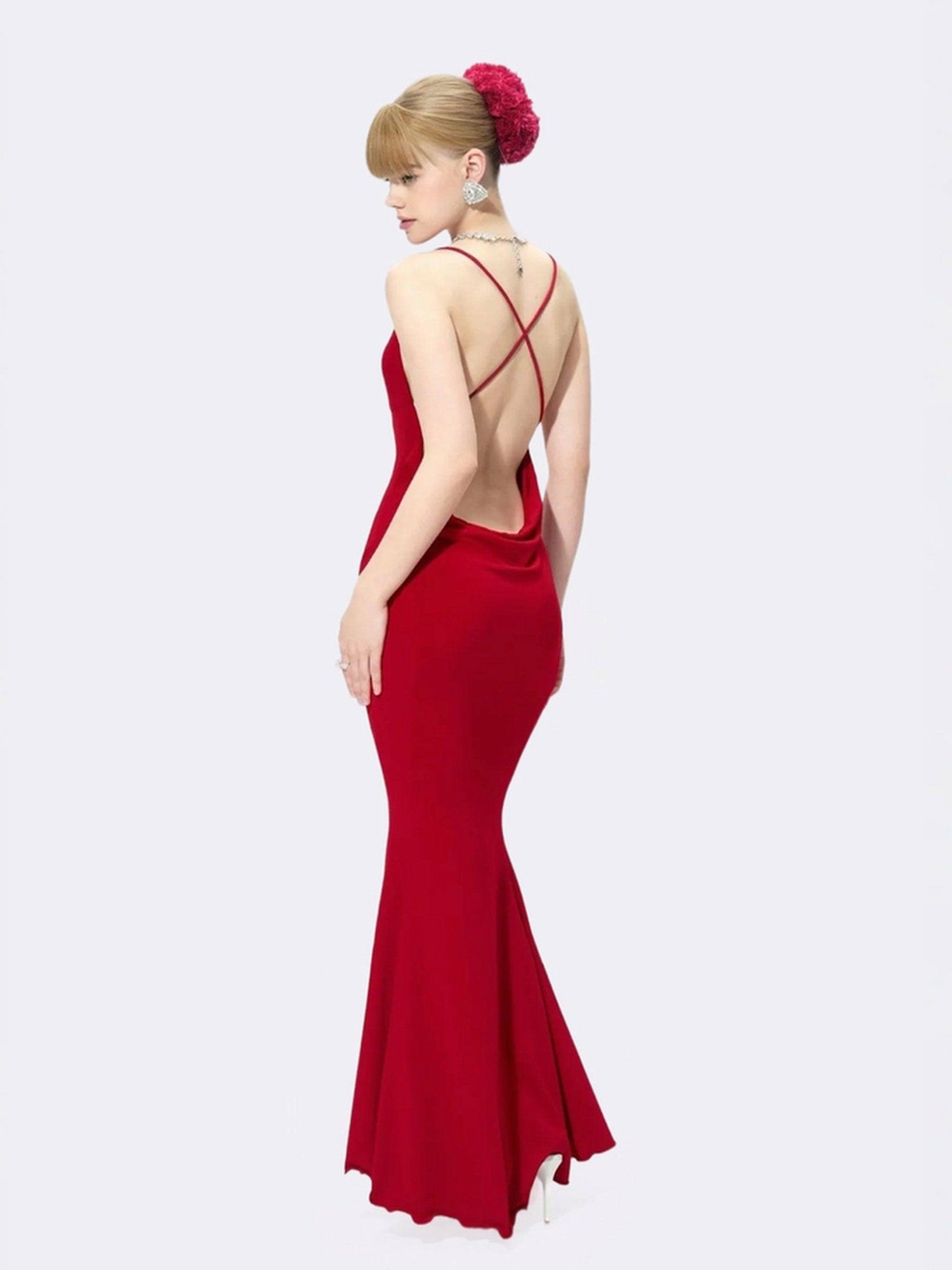 Nana Jacqueline Seraphina Dress: Red Maxi Dress for Formal Wedding Guest Red