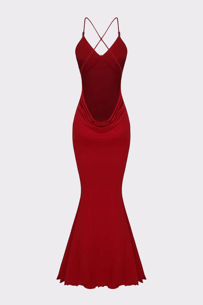 Nana Jacqueline Seraphina Dress: Red Maxi Dress for Formal Wedding Guest Red
