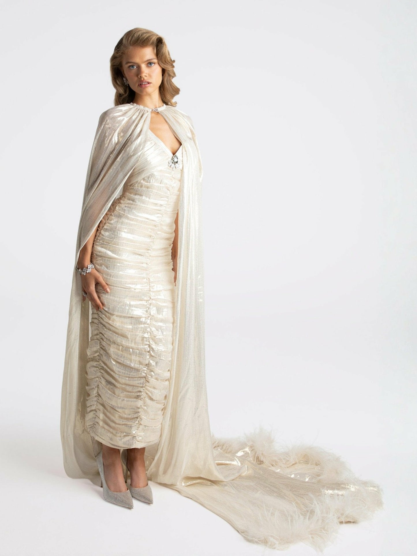 Nana Jacqueline Adele Diamond Dress: Gold Midi Dress for Cocktail Party Gold