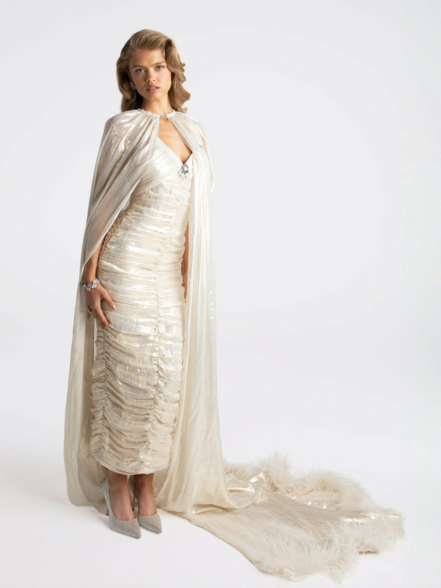Nana Jacqueline Adele Diamond Dress: Gold Midi Dress for Cocktail Party Gold