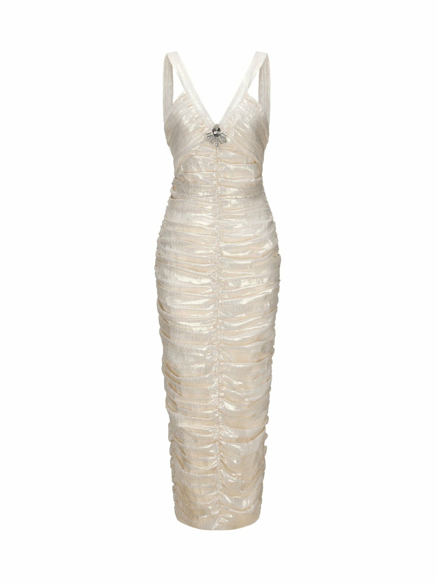 Nana Jacqueline Adele Diamond Dress: Gold Midi Dress for Cocktail Party Gold