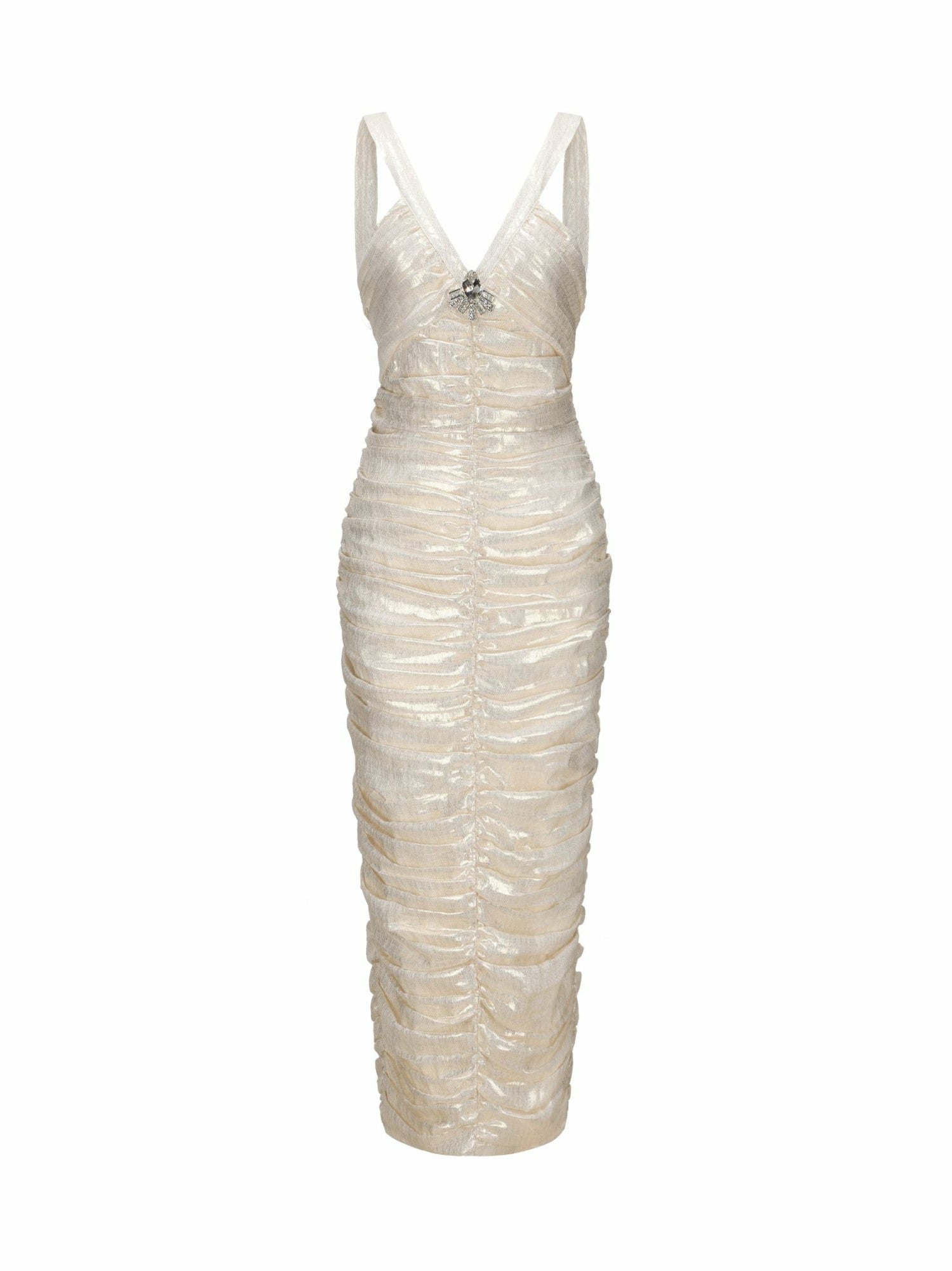 Nana Jacqueline Adele Diamond Dress: Gold Midi Dress for Cocktail Party Gold