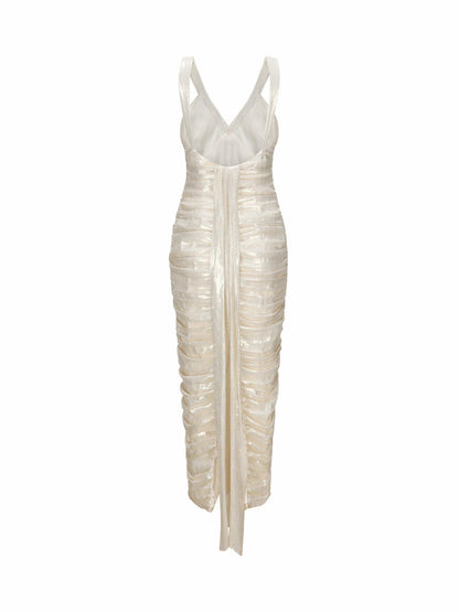 Nana Jacqueline Adele Diamond Dress: Gold Midi Dress for Cocktail Party Gold