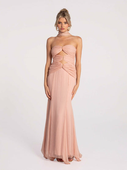 Nana Jacqueline Cassandra Dress: Pink Maxi Dress for Formal Wedding Guest Pink